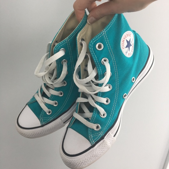 converse turquoise high tops